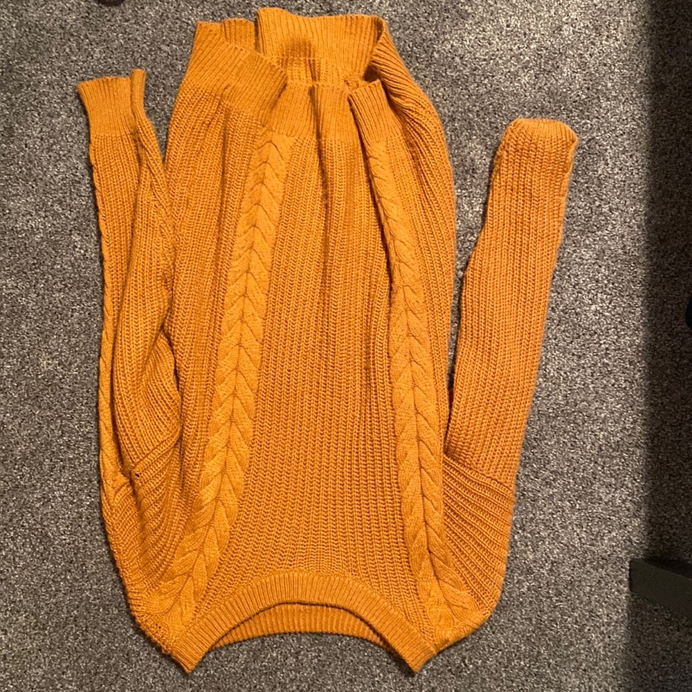 Yellow knitted sweater